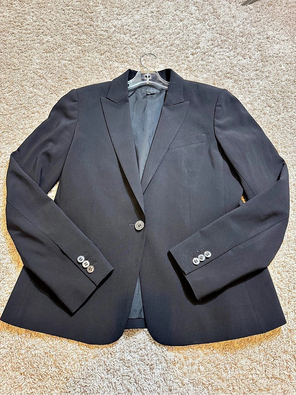 Theory Classic Staple One-Button Blazer Black Size 12